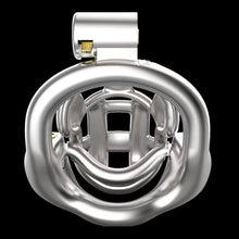 Load image into Gallery viewer, Double-Lock Mamba Stainless Steel Cock Cage – locking components and key details, gallery view 4