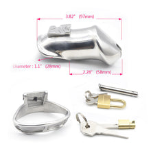 Load image into Gallery viewer, Stainless Steel Chastity Cage β material and construction details, gallery view 5