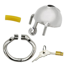 Load image into Gallery viewer, Stainless Steel Male Chastity Cage – material and construction details, gallery view 4