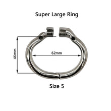 Load image into Gallery viewer, Stainless Steel Stealth Chastity Cage – ring and adjustment details, gallery view 6