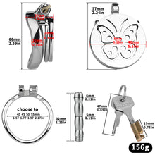 Carica l'immagine nel visualizzatore di Gallery, Steel Butterfly Flat Chastity Lock - 14