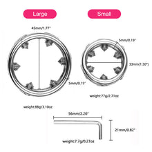 Carica l'immagine nel visualizzatore di Gallery, Steel Cock Ring – ring and adjustment details, gallery view 4 from the CAGINK product page