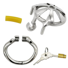 Load image into Gallery viewer, Super Small Stainless Steel Male Chastity Cage – material and construction details, gallery view 4