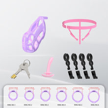 Cargar imagen en el visor de la galería, Upgrade Invisible Purple Cobra Chastity Cage 6