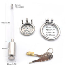 Load image into Gallery viewer, Urethral Tube Chastity Cage – product design details, gallery view 3 from the CAGINK product page