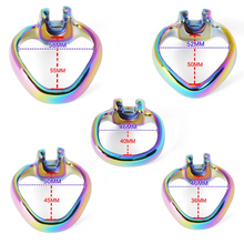 Carica l'immagine nel visualizzatore di Gallery, V4 Rainbow Steel Chastity Cage - ring size