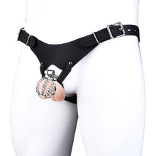 Carica l'immagine nel visualizzatore di Gallery, Chainmail Steel Chastity Cage with Belt - 5
