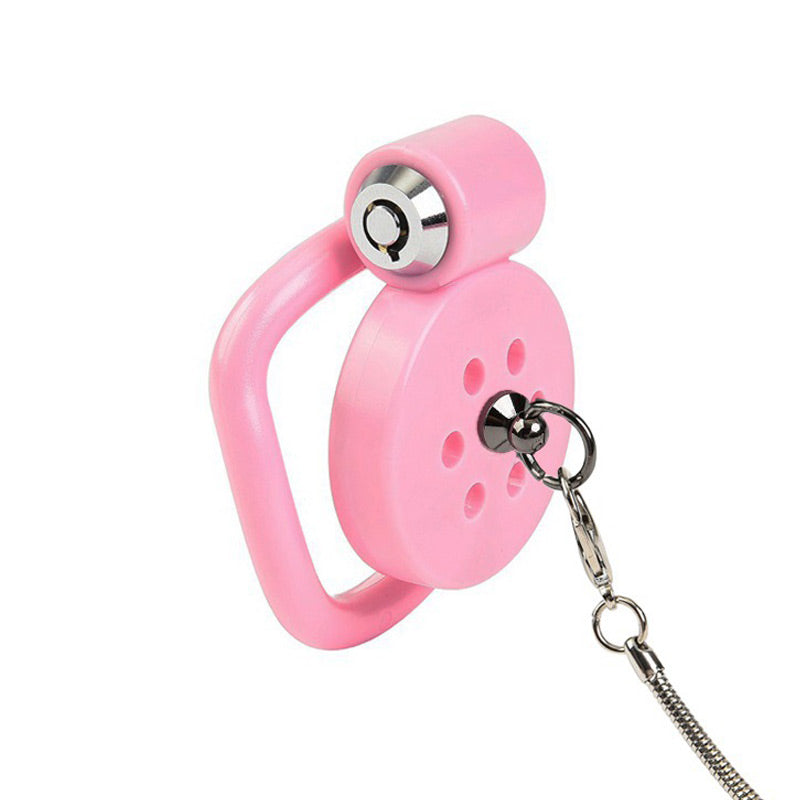 BDSM Flat Bondage Chastity Cage With Leash