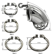 Carica l&#39;immagine nel visualizzatore di Gallery, Bending Tube Stainless Steel Male Chastity Cage
