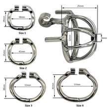 Carica l&#39;immagine nel visualizzatore di Gallery, Ergonomic Stainless Steel Stealth Lock Male Chastity Cage
