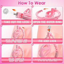 Load image into Gallery viewer, Chastity Cage with 8 Adjustable Cock Ring
