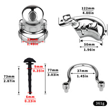 Carica l'immagine nel visualizzatore di Gallery, Dolphin Steel Chastity Cage with Anti-ring Removable - 13
