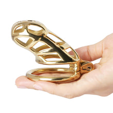 Cargar imagen en el visor de la galería, Gold MAMBA Chastity Cage 3.54 inches Long
