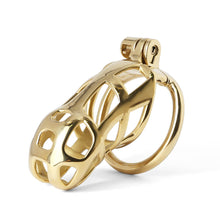 Cargar imagen en el visor de la galería, Gold MAMBA Chastity Cage 3.54 inches Long
