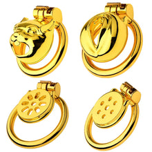 Load image into Gallery viewer, Golden Flat Metal Chastity Device
