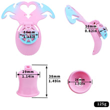 Load image into Gallery viewer, Mini Demon Negative Chastity Cage dimensions showing 16mm, 29mm, 1.14in
