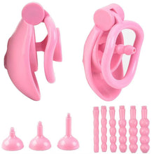 Cargar imagen en el visor de la galería, One-click Pink Pussy Chastity Cage 4
