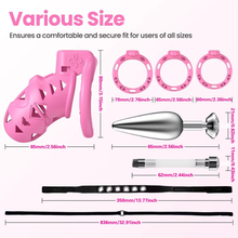 Carica l'immagine nel visualizzatore di Gallery, Pink Rattler Chastity Cage with Anal Plug 3
