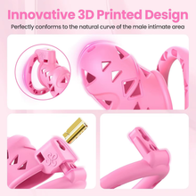 Carica l'immagine nel visualizzatore di Gallery, Pink Rattler Chastity Cage with Anal Plug 4
