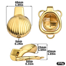 Carica l'immagine nel visualizzatore di Gallery, Shell Design Golden Chastity Cage - 9
