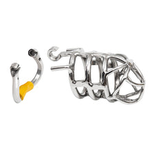 Carica l&#39;immagine nel visualizzatore di Gallery, Stainless Steel Stealth Chastity Device With Hinged Rings
