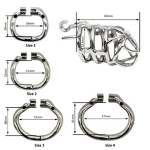 Carica l&#39;immagine nel visualizzatore di Gallery, Stainless Steel Stealth Chastity Device With Hinged Rings
