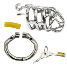 Carica l&#39;immagine nel visualizzatore di Gallery, Stainless Steel Stealth Chastity Device With Hinged Rings

