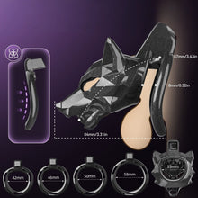 Load image into Gallery viewer, Starlight Black Wolf Chastity Device
