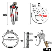 Carica l'immagine nel visualizzatore di Gallery, Steel Butterfly Flat Chastity Lock - 15
