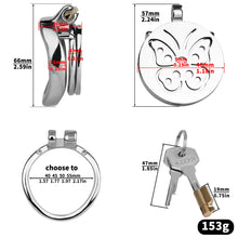 Carica l'immagine nel visualizzatore di Gallery, Steel Butterfly Flat Chastity Lock - 12
