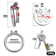 Carica l'immagine nel visualizzatore di Gallery, Steel Butterfly Flat Chastity Lock - 13
