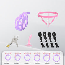 Cargar imagen en el visor de la galería, Upgrade Invisible Purple Cobra Chastity Cage 5

