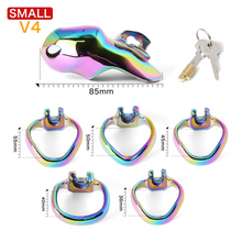 Carica l'immagine nel visualizzatore di Gallery, V4 Rainbow Steel Chastity Cage -small size
