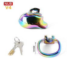 Carica l'immagine nel visualizzatore di Gallery, V4 Rainbow Steel Chastity Cage -nub 40mm
