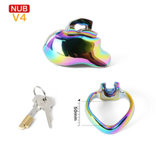 Carica l'immagine nel visualizzatore di Gallery, V4 Rainbow Steel Chastity Cage -nub 50mm
